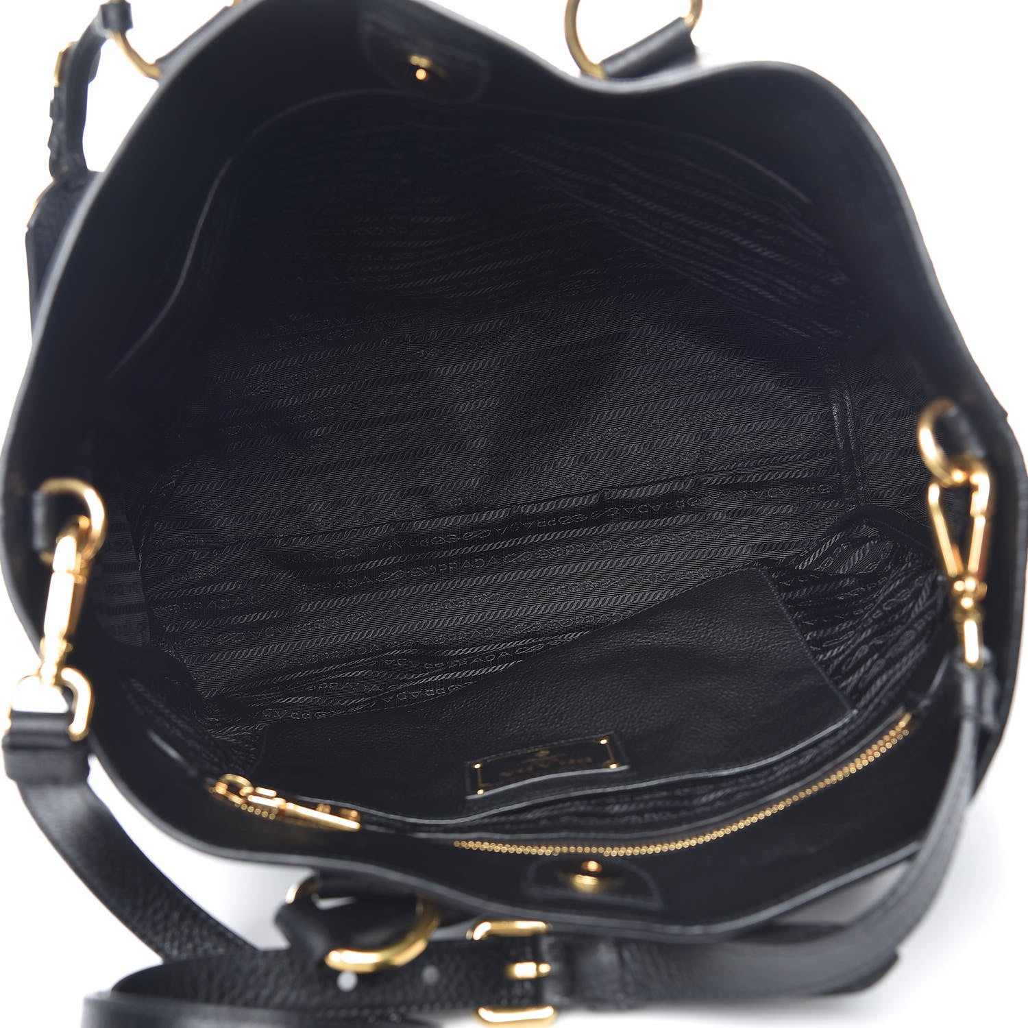 Prada Vitello Phenix Tote Black 7 of 10