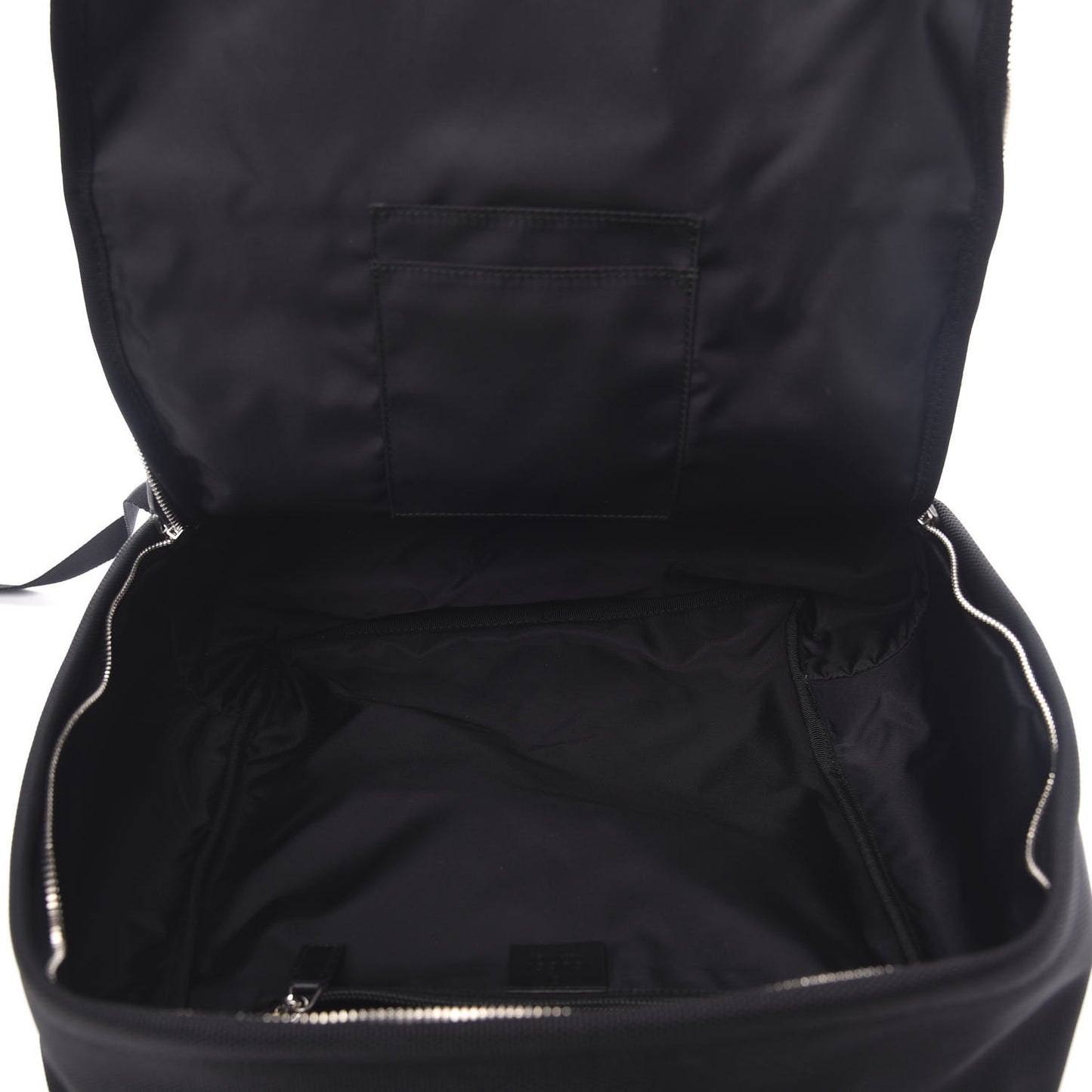 Techno Canvas Appia Calfskin Web Tote Backpack Black