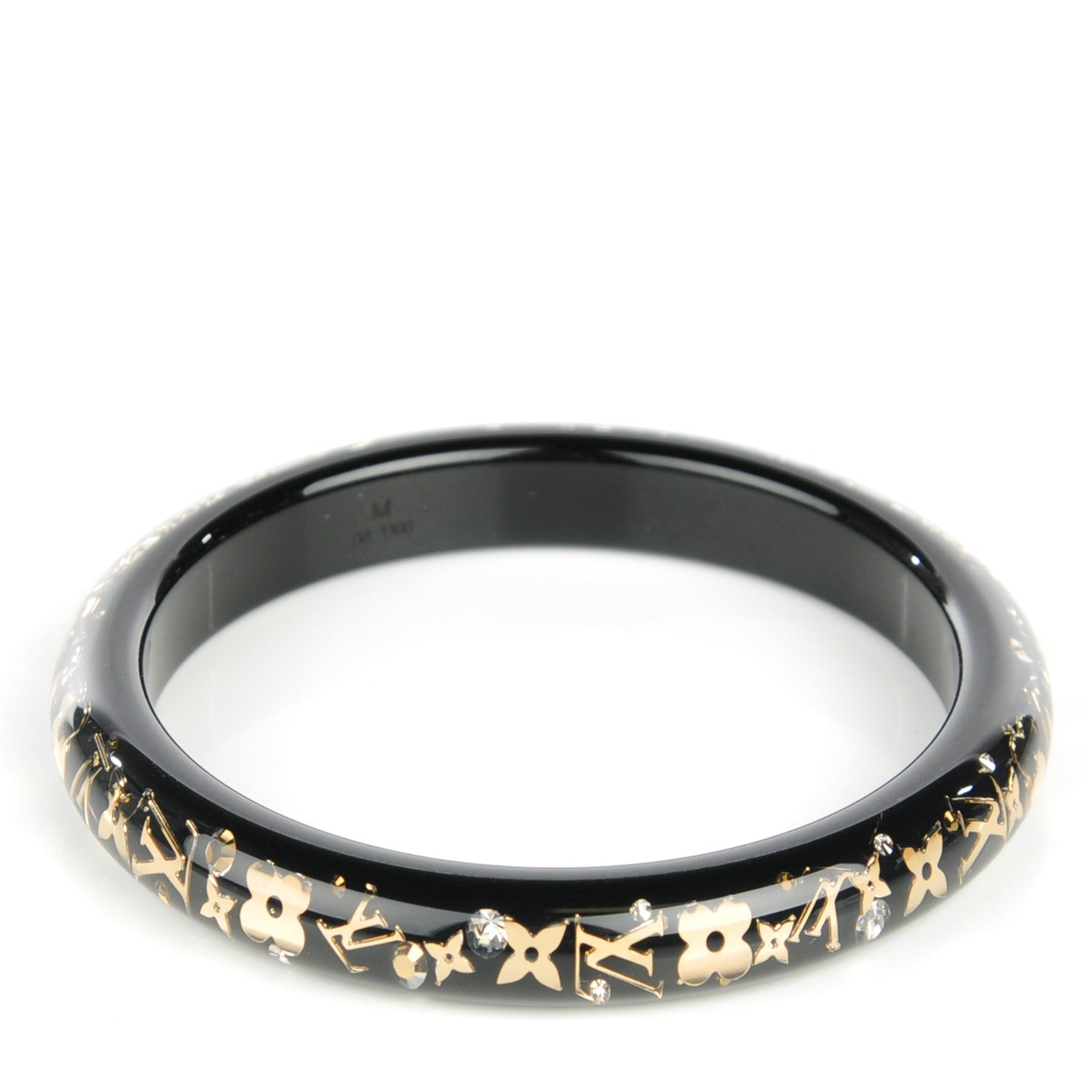 Louis Vuitton Resin Swarovski Medium Inclusion Bracelet PM Black 2 of 4