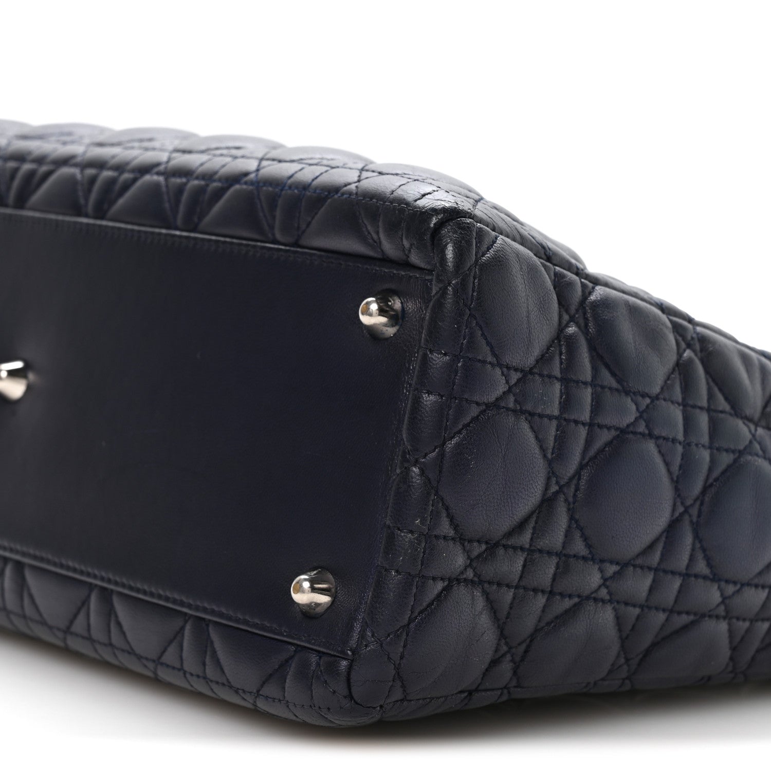 Christian Dior Lambskin Cannage Large Lady Dior Royal Blue 10 of 11