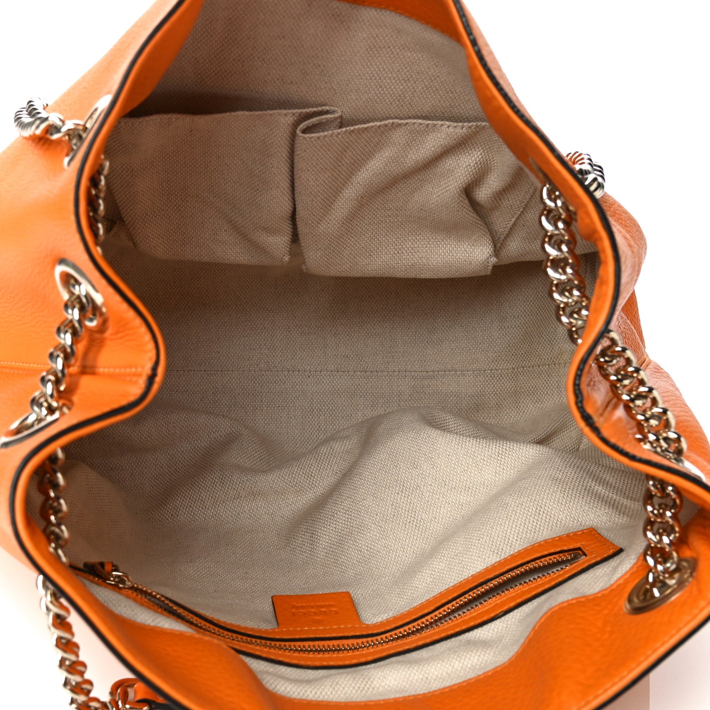 Pebbled Calfskin Medium Soho Chain Shoulder Bag Curcuma