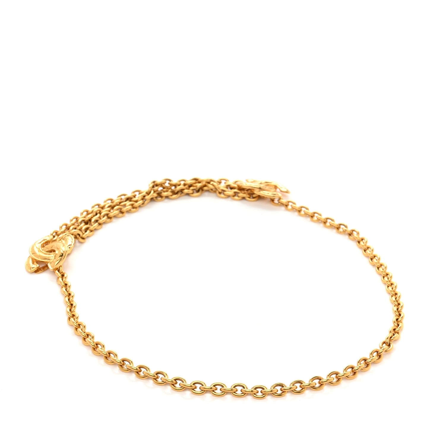 Metal Triple Chain CC Belt Gold