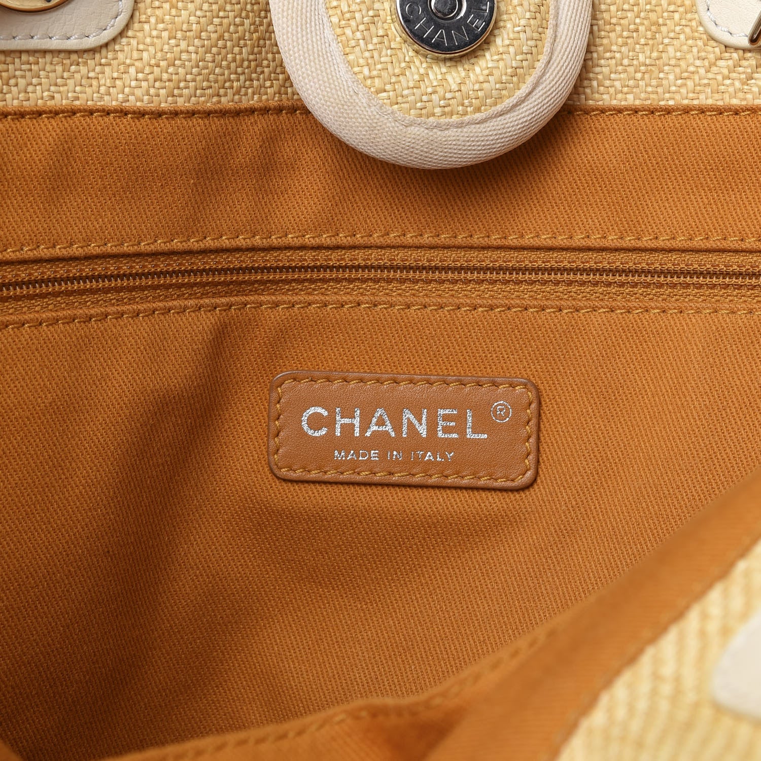 Chanel Canvas Small Deauville Tote Light Yellow 5 of 9