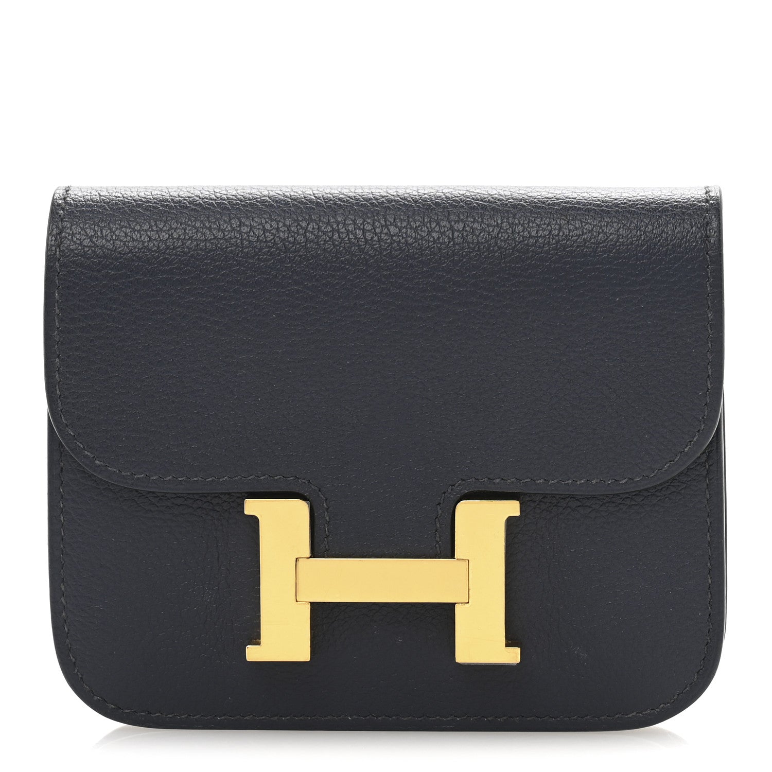 Hermes Evercolor Constance Slim Wallet Bleu Nuit 1 of 10