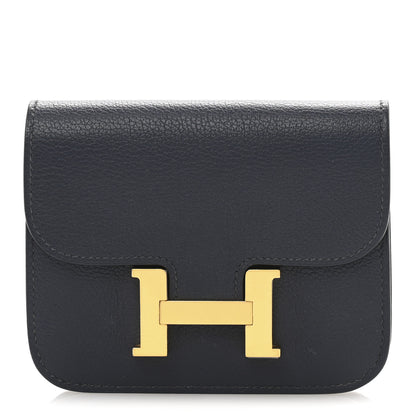 Hermes Evercolor Constance Slim Wallet Bleu Nuit 1 of 10