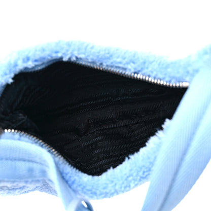 Prada Terry Cloth Mini Re-Edition 2000 Bag Celeste Black 5 of 8