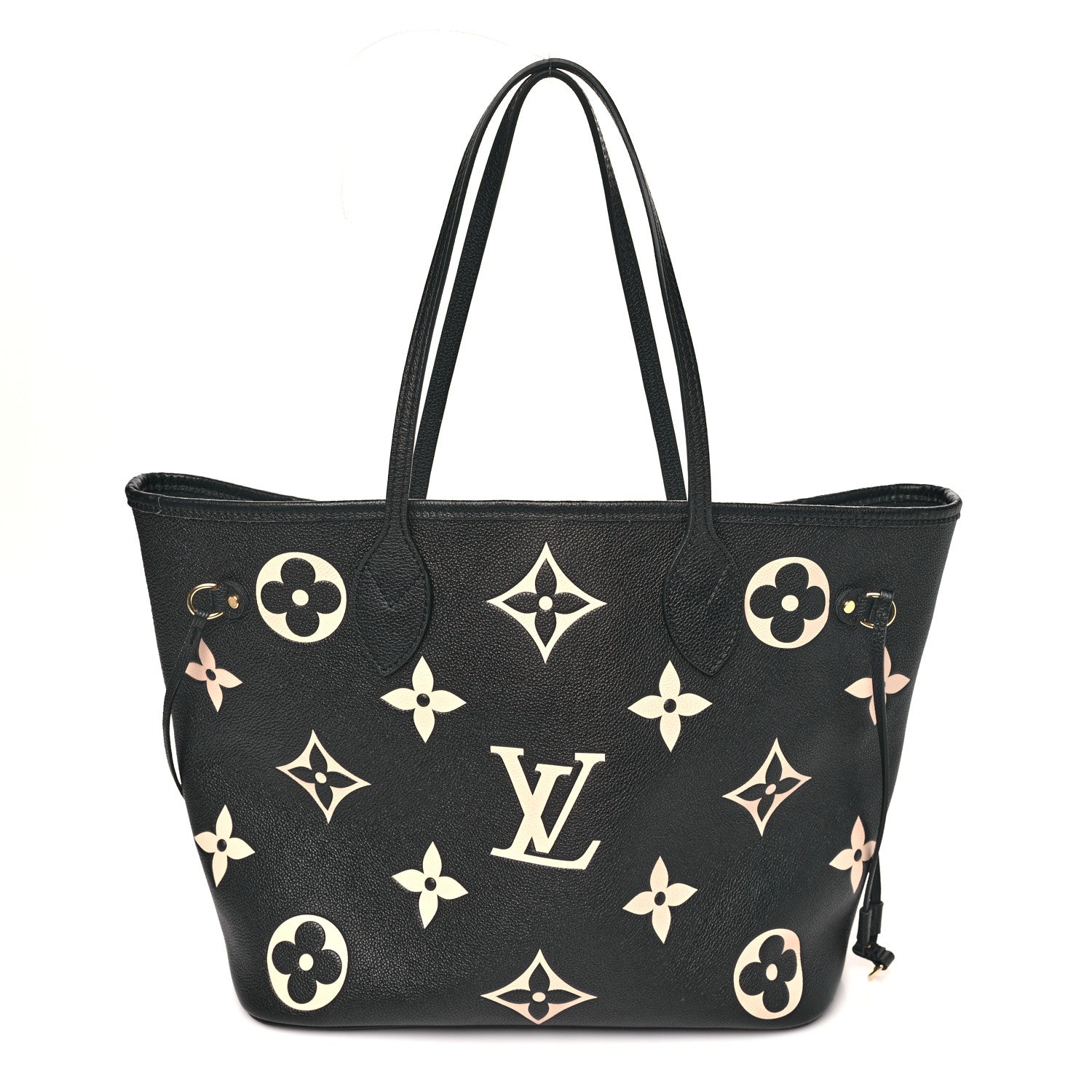 Louis Vuitton Empreinte Monogram Giant Neverfull MM Black Beige 1 of 9