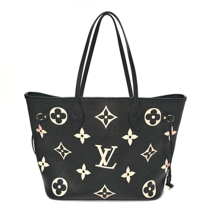 Louis Vuitton Empreinte Monogram Giant Neverfull MM Black Beige 1 of 9