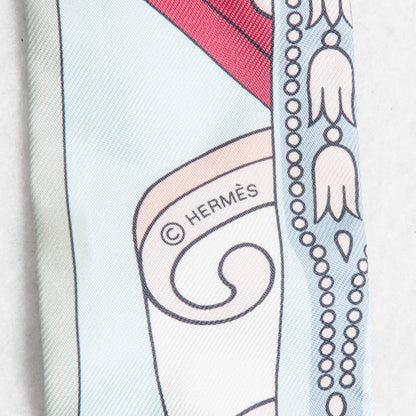Hermes Silk Balade En Berline Twilly Gris Bleu Beige Rose 5 of 5