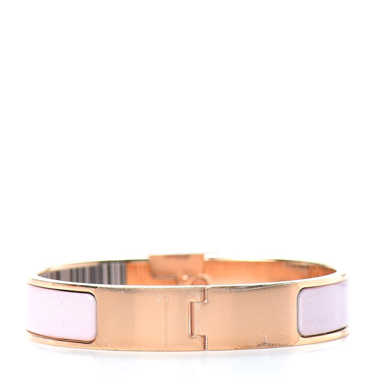 Enamel Narrow Clic Cadenas Bracelet PM Rose Dragee