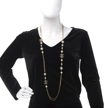 Chanel Pearl Chain CC Multi Strand Necklace Gold 2 of 7