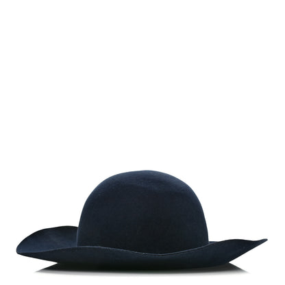 Hermes Rabbit Felt Lambskin Vicky Hat 59 Bleu Nuit 1 of 10
