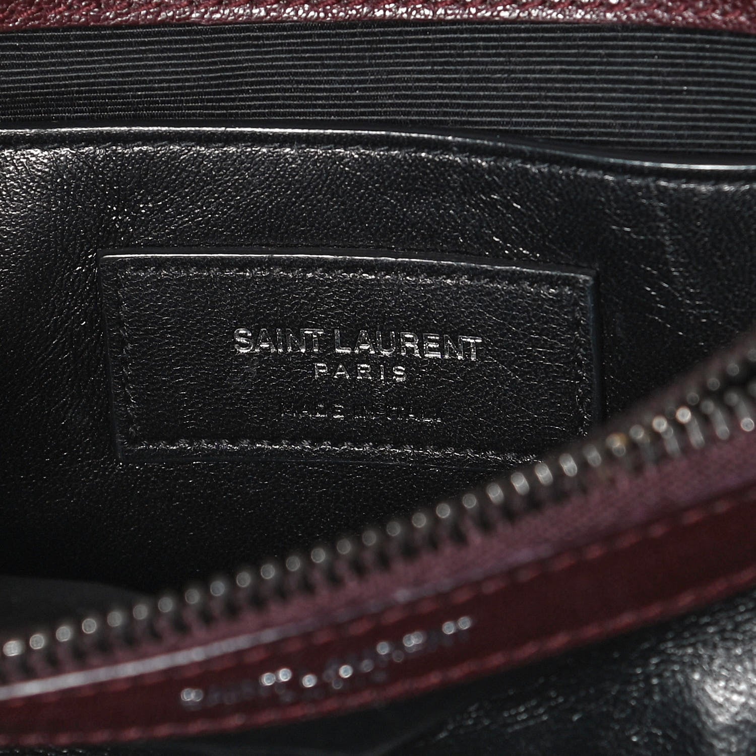 Saint Laurent Sheepskin Matelasse Chevron Monogram Medium College Bag Amaranto 7 of 14