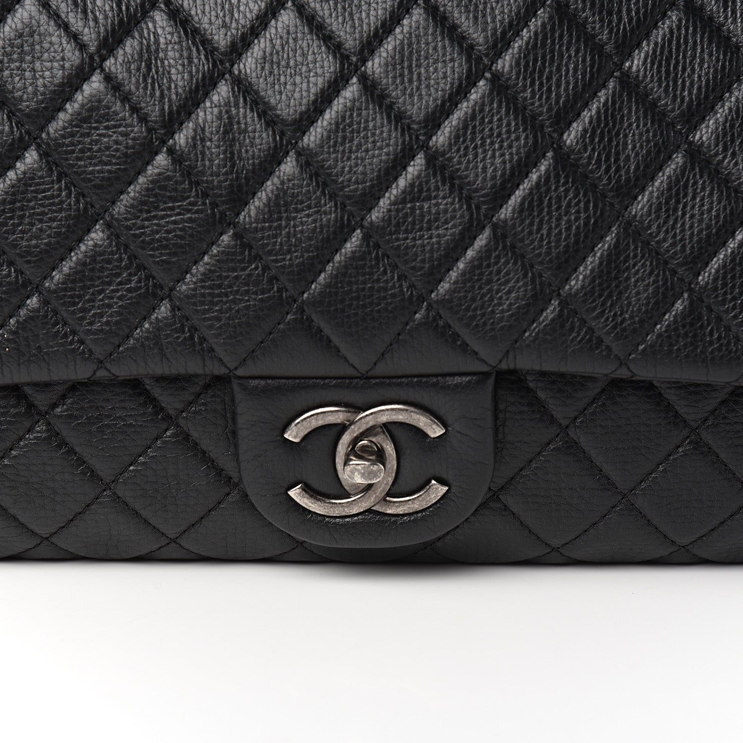 Chanel Calfskin Quilted XXL Travel Flap Bag Black 9 of 10