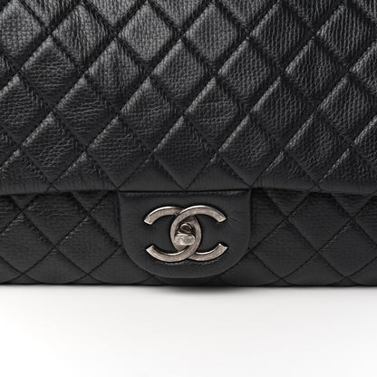 Chanel Calfskin Quilted XXL Travel Flap Bag Black 9 of 10