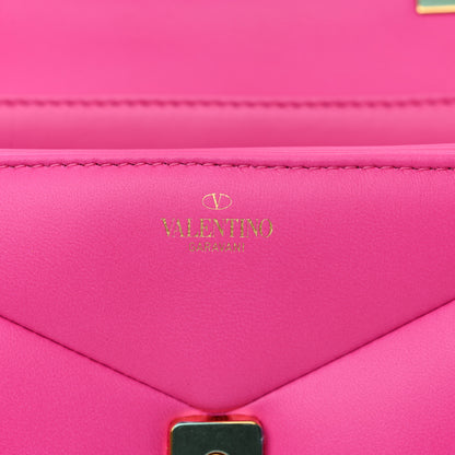 Valentino Garavani Nappa One Stud Chain Clutch Pink PP 7 of 12
