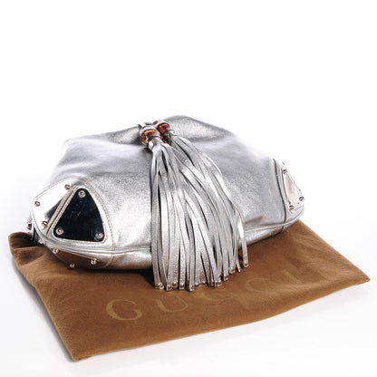 Gucci Leather Medium Indy Top Handle Hobo Silver 4 of 9