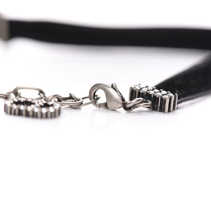 Christian Dior Velvet Crystal J’Adior Choker Necklace Black 3 of 5
