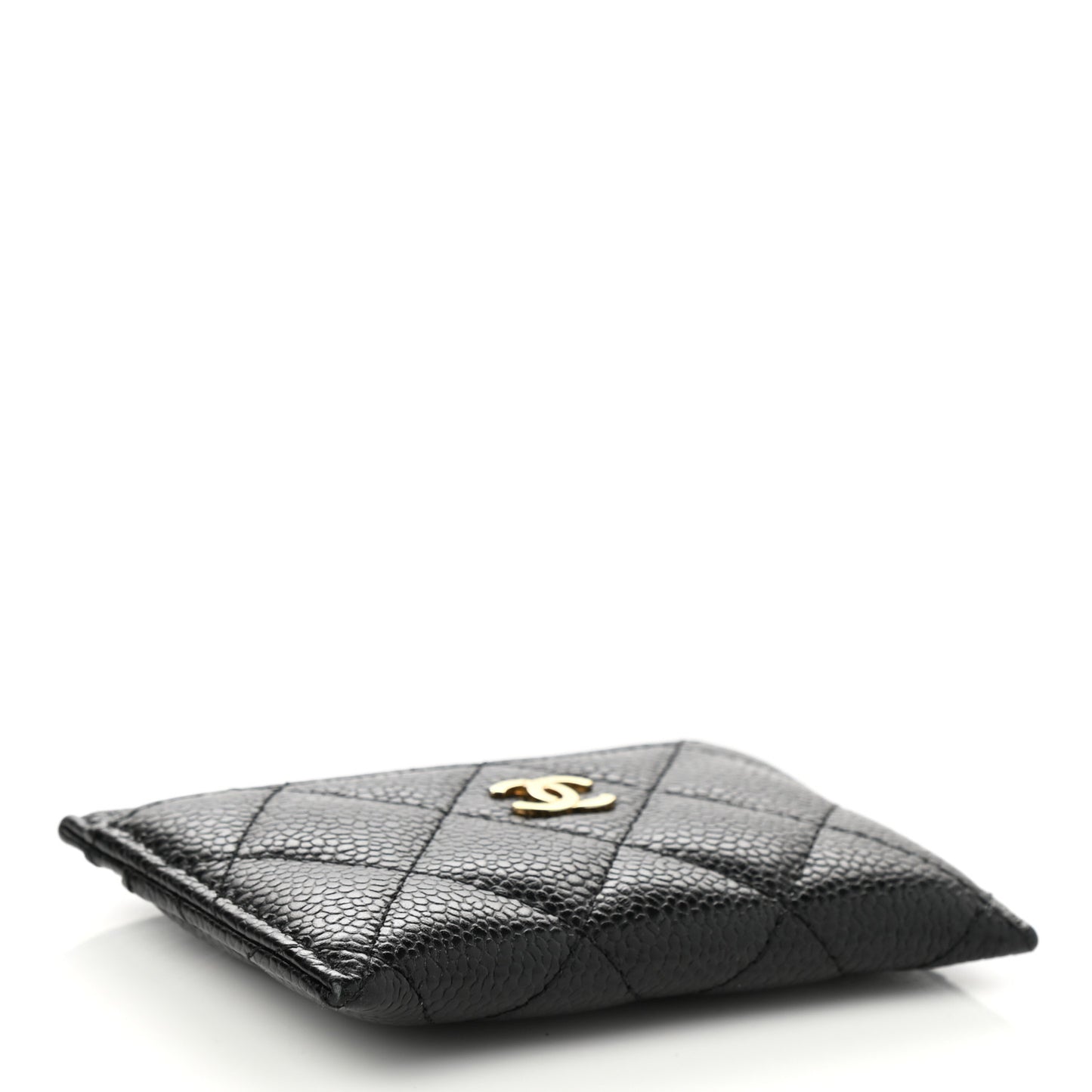 Caviar Quilted Card Holder Black