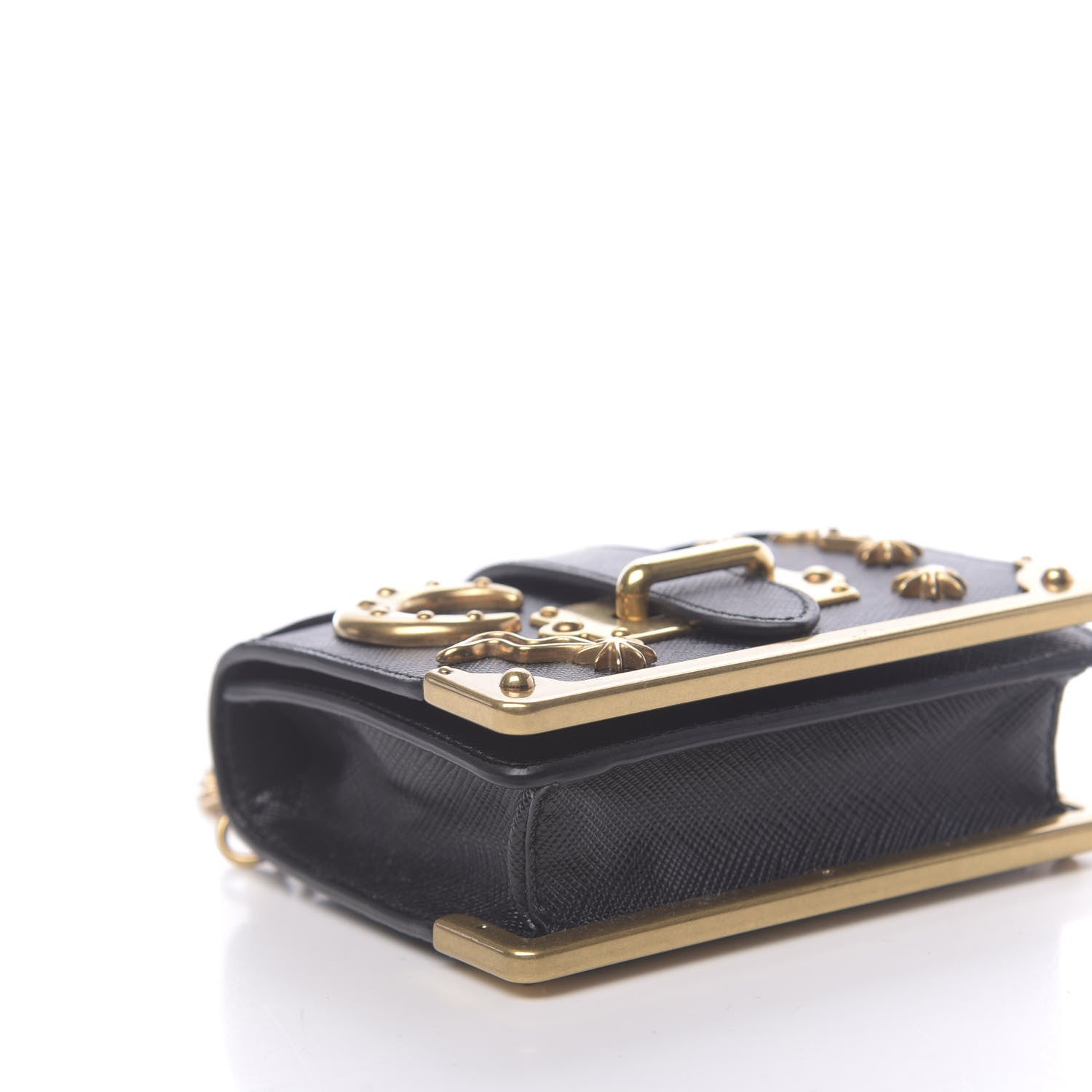 Prada Saffiano Astrology Mini Cahier Bag Black 7 of 10