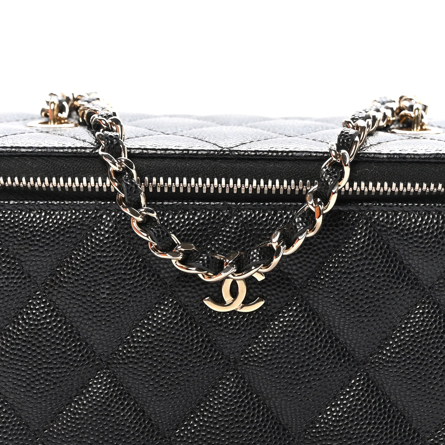 Chanel Caviar Quilted Small Vanity Case With Chain Black 9 of 12