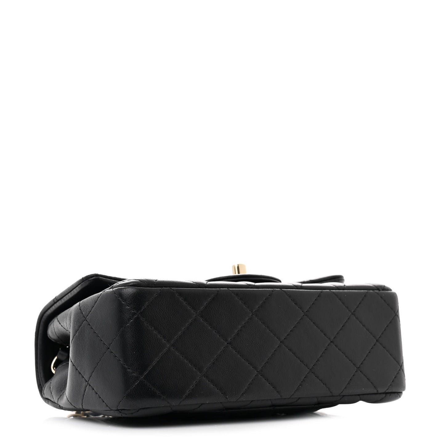 Lambskin Quilted Mini Rectangular Flap Black