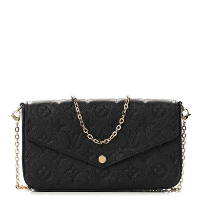 Louis Vuitton Empreinte Pochette Felicie Chain Wallet Black 3 of 9
