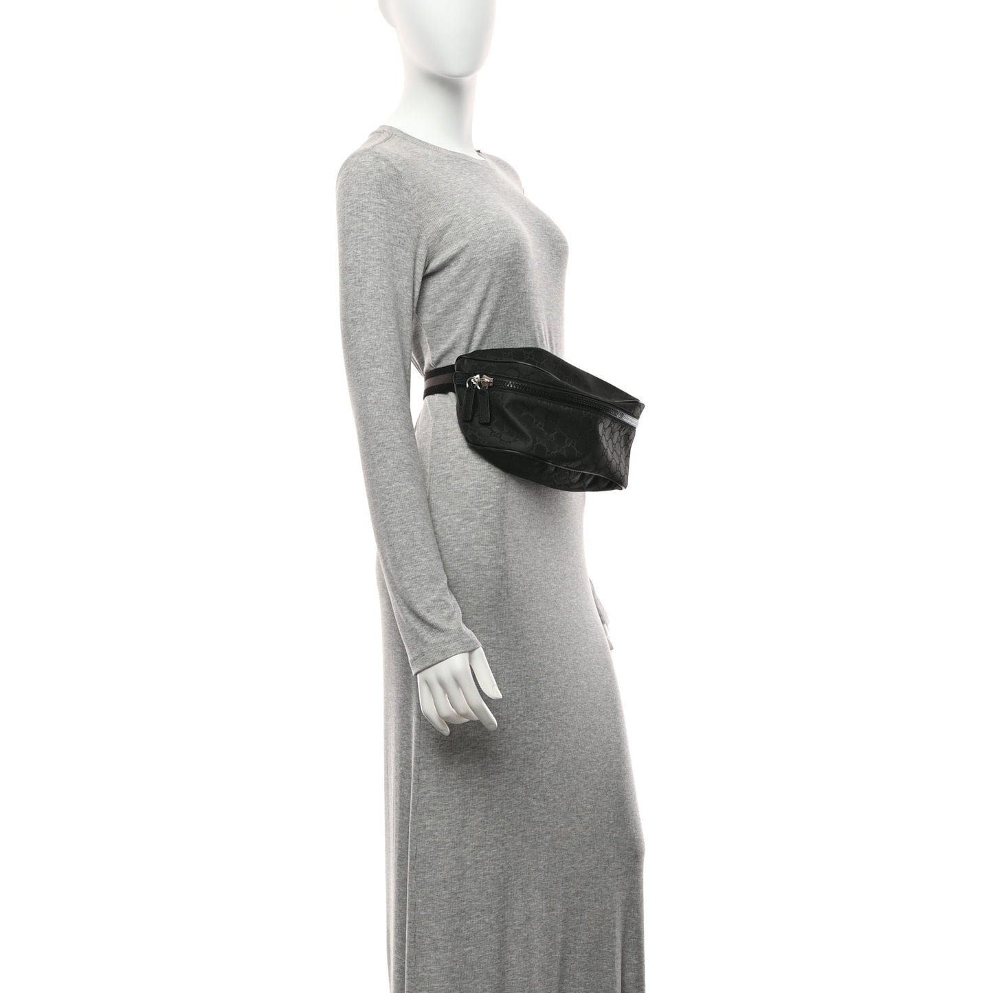 Nylon Monogram Fanny Pack Belt Bag Black