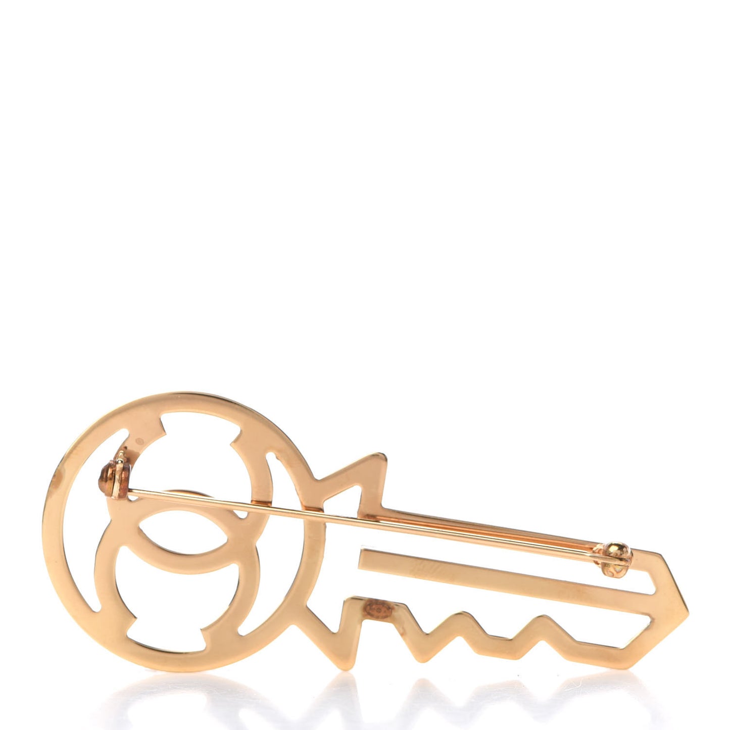Crystal CC Key Brooch Black Gold