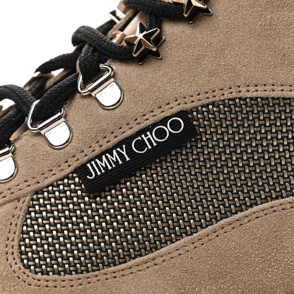 Jimmy Choo Suede Calfskin Inca Patchwork Platform Hiking Boots 39 White Sand Natural 6 of 7