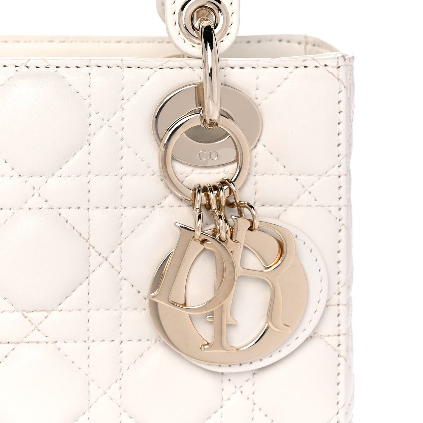 Lambskin Cannage Small My ABCDior Lady Dior White