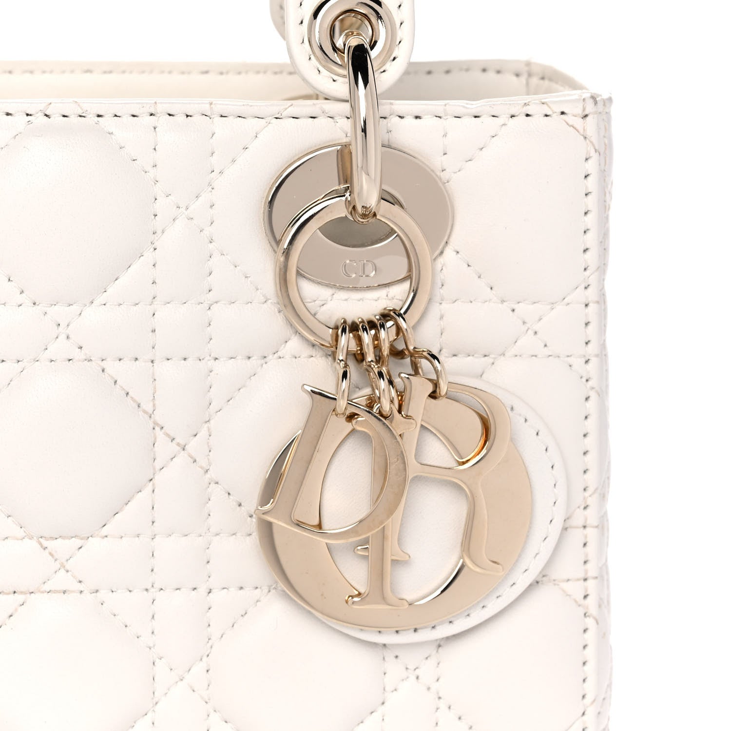 Christian Dior Lambskin Cannage Small My ABCDior Lady Dior White 7 of 16