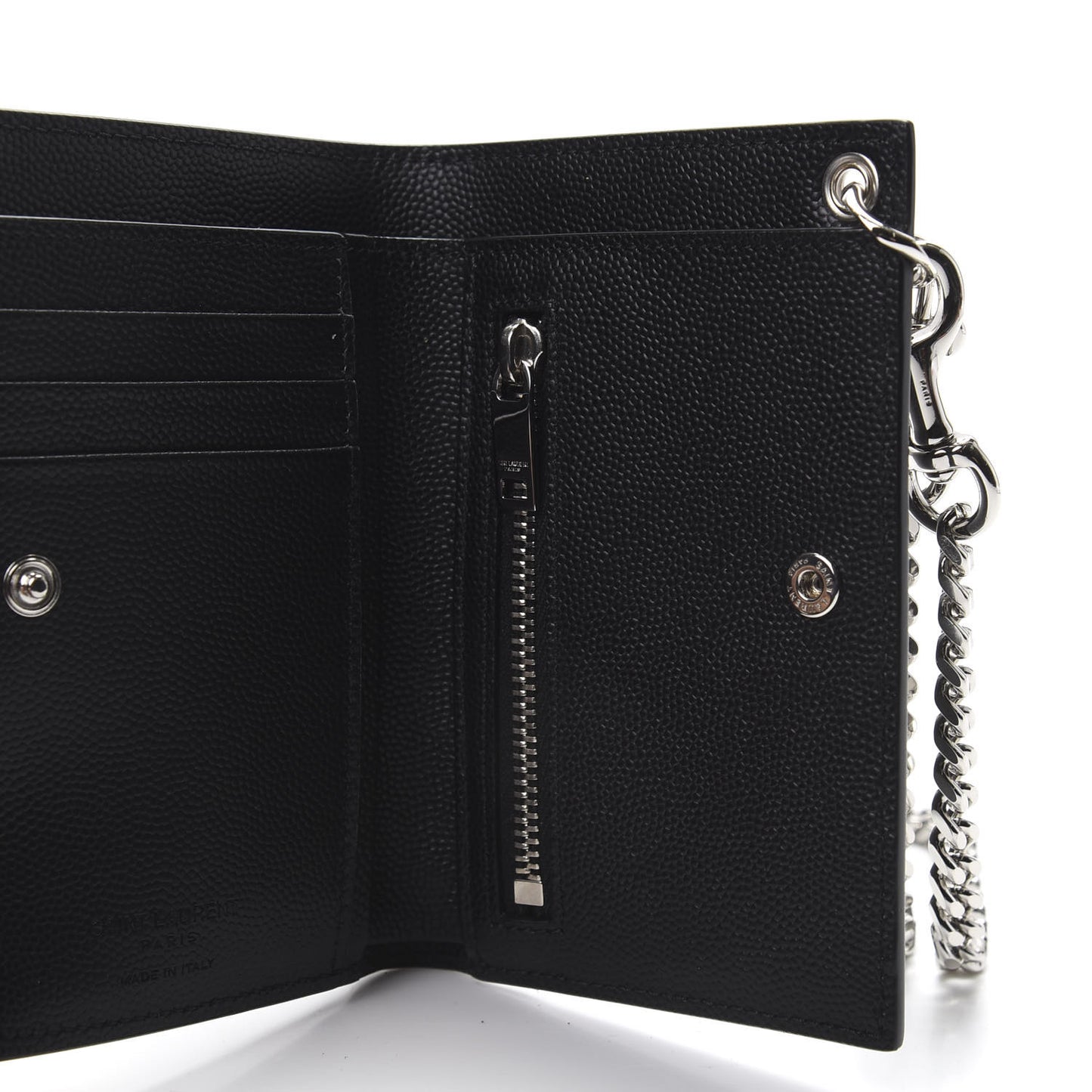 Grain De Poudre North South Chain Wallet Black