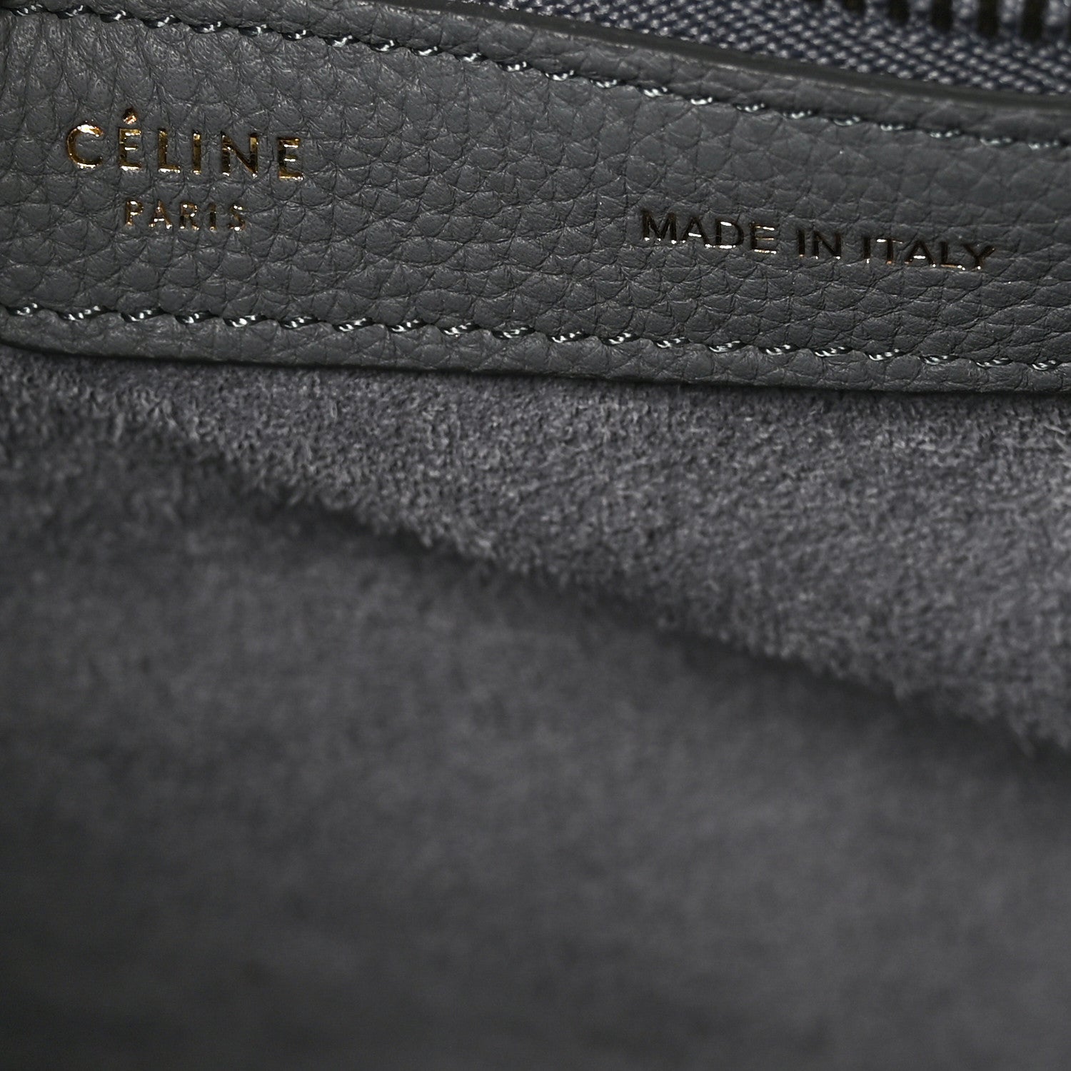 Celine Baby Drummed Calfskin Micro Luggage Kohl 7 of 10