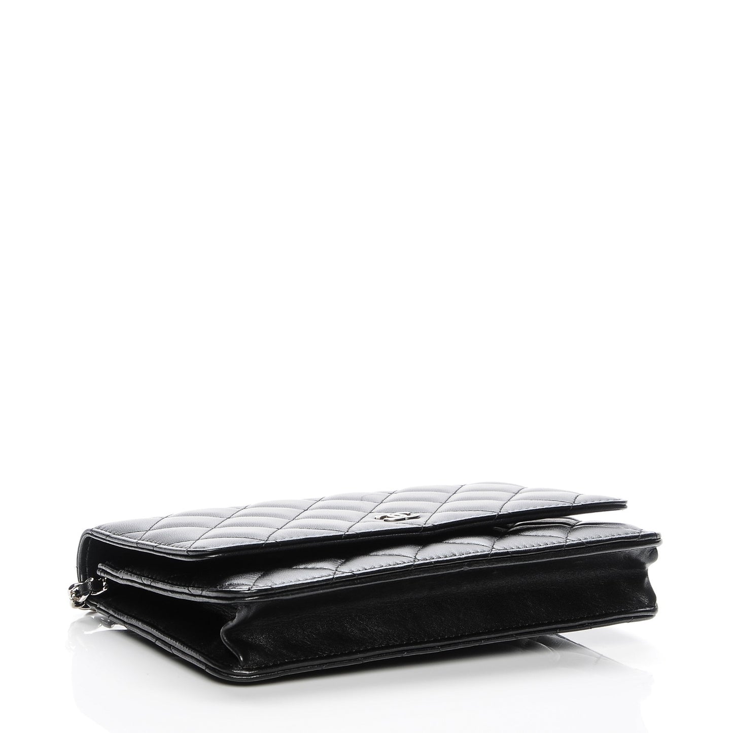 Lambskin Quilted Wallet On Chain WOC Black