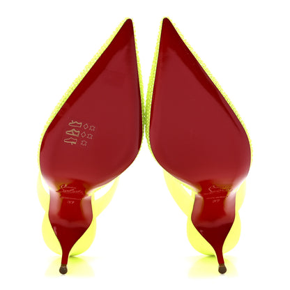 Christian Louboutin Suede PVC Fluo Matt Choc PVC Strass 80 Pumps 37 Sulfure 5 of 7