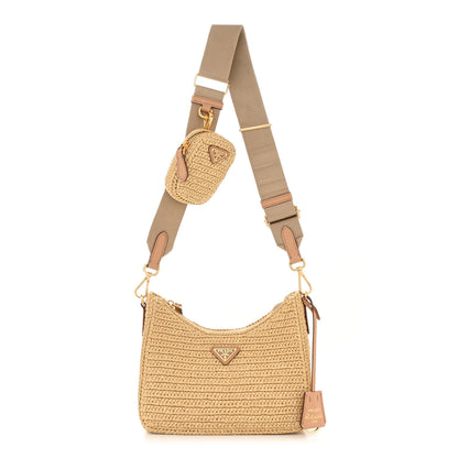 Prada Yarn Raffia Effect Crochet Re-Edition 2005 Shoulder Bag Naturale 1 of 11