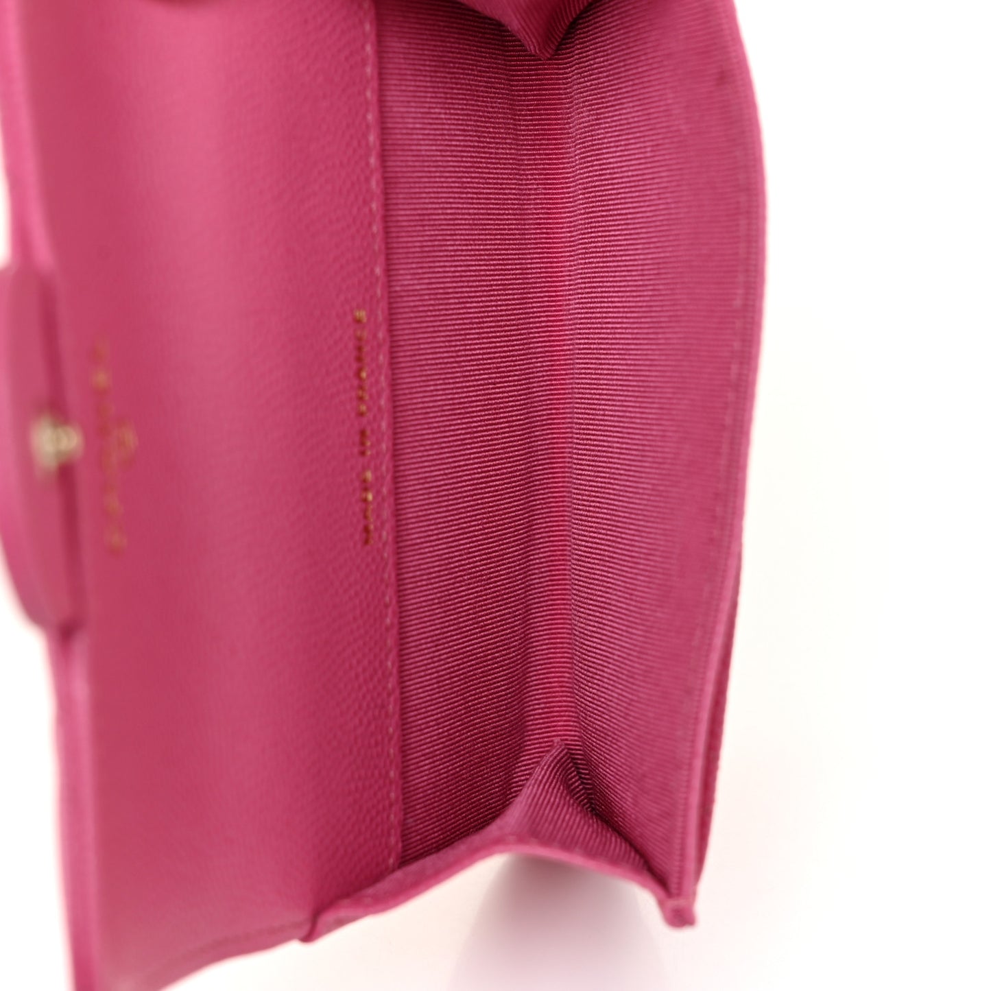 Caviar Quilted Flap Card Holder Pink