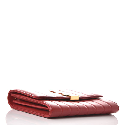 Saint Laurent Lambskin Matelasse Monogram Vicky Chain Wallet Rouge Eros 4 of 11