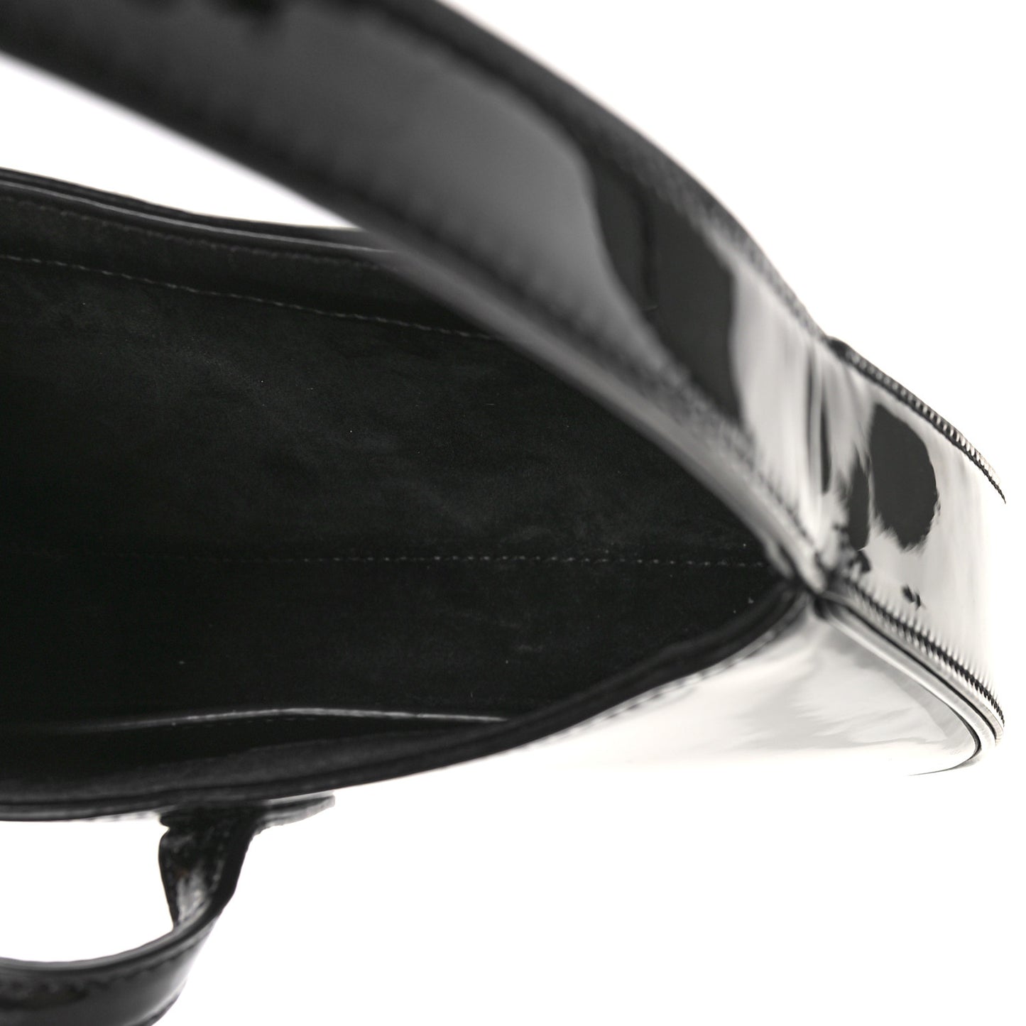 Patent Calfskin Le 5 A 7 Mini Hobo Black