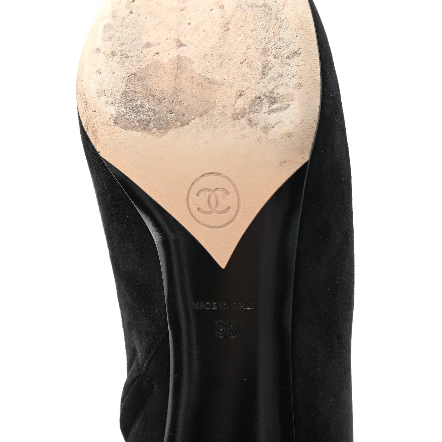 Suede Grosgrain CC Short Boots 38 Black