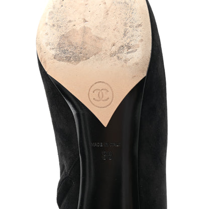 Chanel Suede Grosgrain CC Short Boots 38 Black 6 of 10