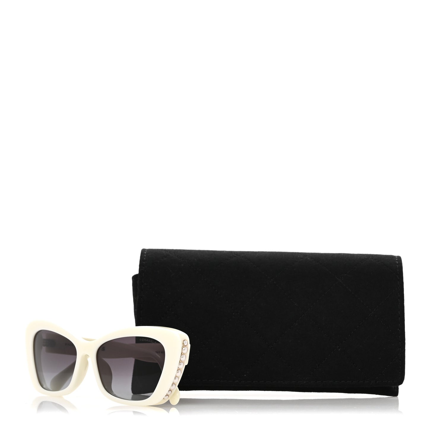 Acetate Pearl Cat Eye CC Sunglasses 5481-H-A White