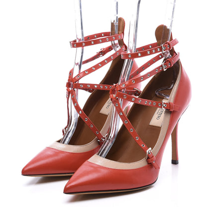 Valentino Garavani Nappa Love Latch 100mm Pumps 37.5 Deep Coral Poudre 2 of 9
