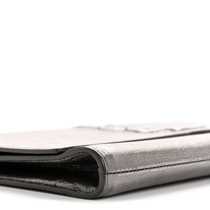 Saint Laurent Metallic Calfskin Large Belle De Jour Clutch Dark Silver 9 of 14