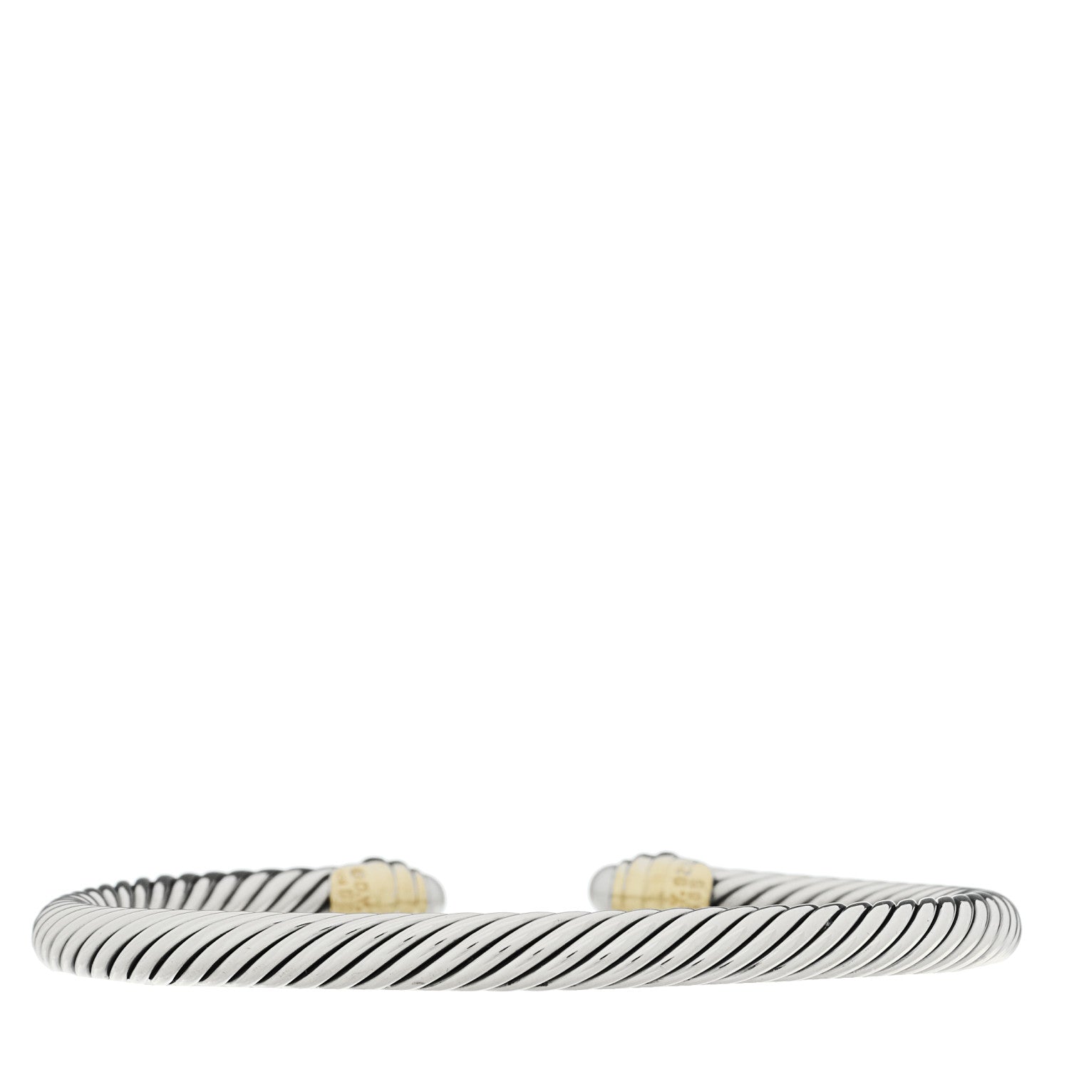 David Yurman Sterling Silver 14K Yellow Gold Cultured Pearl 5mm Cable Classics Petite Color Bracelet 2 of 3