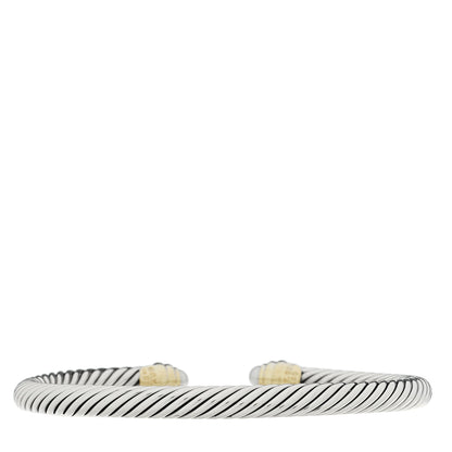 David Yurman Sterling Silver 14K Yellow Gold Cultured Pearl 5mm Cable Classics Petite Color Bracelet 2 of 3