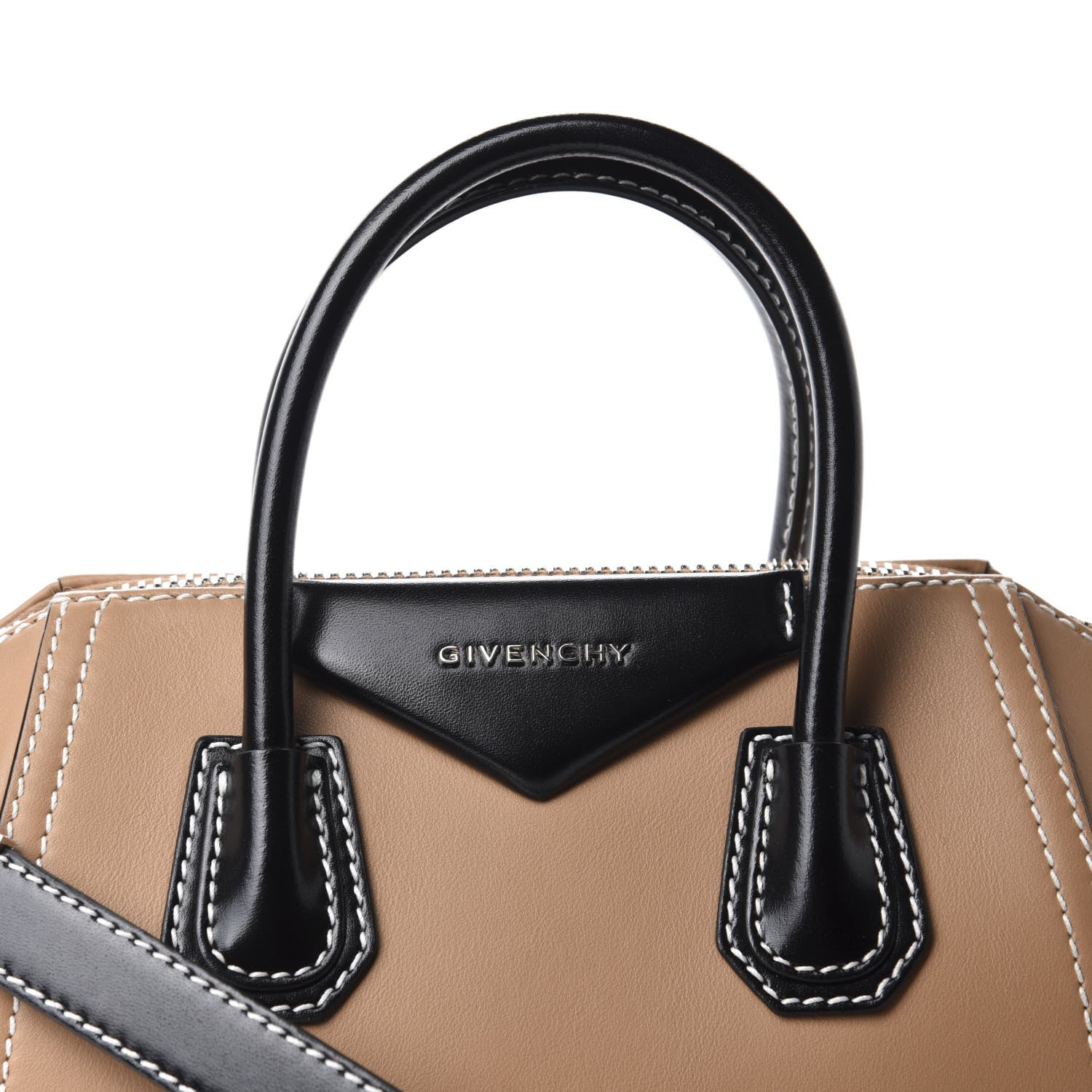 Givenchy Calfskin Small Topstitch Bi-Color Antigona Beige Black 11 of 11