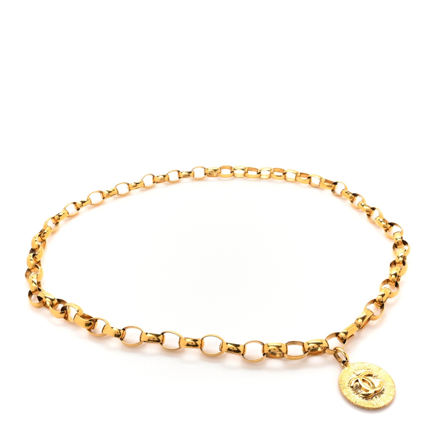 Chanel Metal Chain CC Medallion Belt Gold 1 of 4