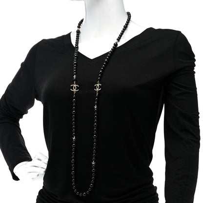 Chanel Beaded CC Star Necklace Black 2 of 5